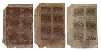 (MANUSCRIPT LEAVES.) Three vellum leaves from a French Missale Romanum,